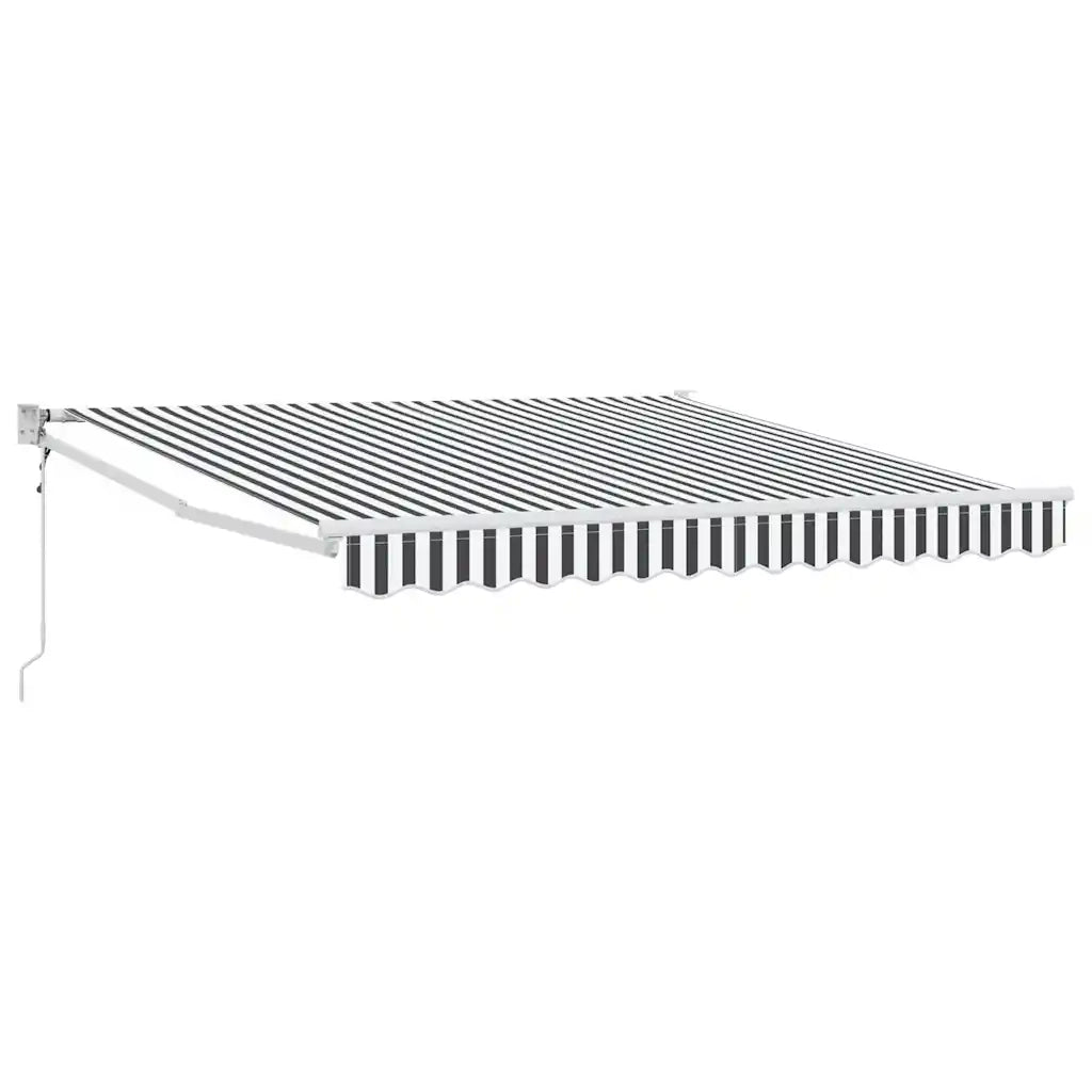 Tenda da Sole-Tenda parasole per balcone Antracite e Bianca 3x2,5 m Tessuto e Alluminio 424151