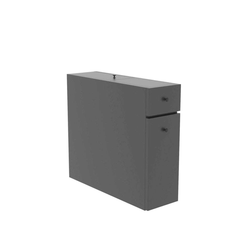 Mobile sottolavabo Isidora, Mobiletto da bagno, Contenitore porta lavabo, Armadio per lavandino, 20x60h55 cm, Antracite