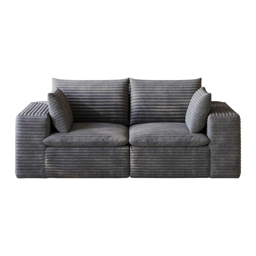 Divano Cloud 180cm ¨C MINIMAL ¨C Velluto a Coste Grigio Scuro, Imbottito, Senza Montaggio