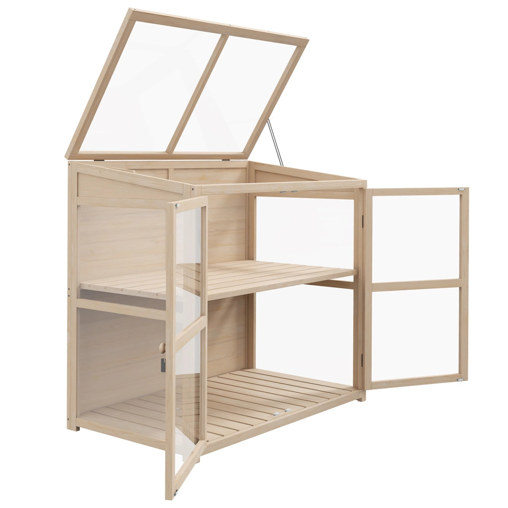 Letto da giardino rialzato in legno ¨C zephmum ¨C Naturale 103x61x103 cm