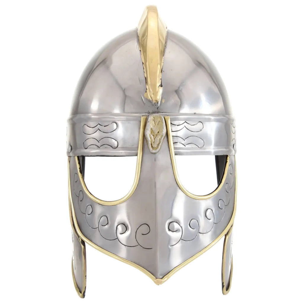 Elmo Beowulf Antico Replica LARP Argento in Acciaio CFW2037082