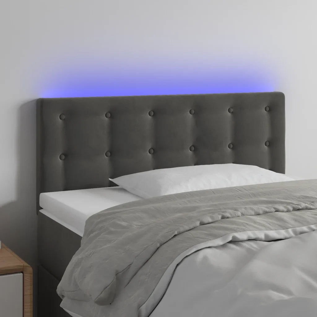 Testiera | Testata a LED Grigio Scuro 80x5x78/88 cm in Velluto