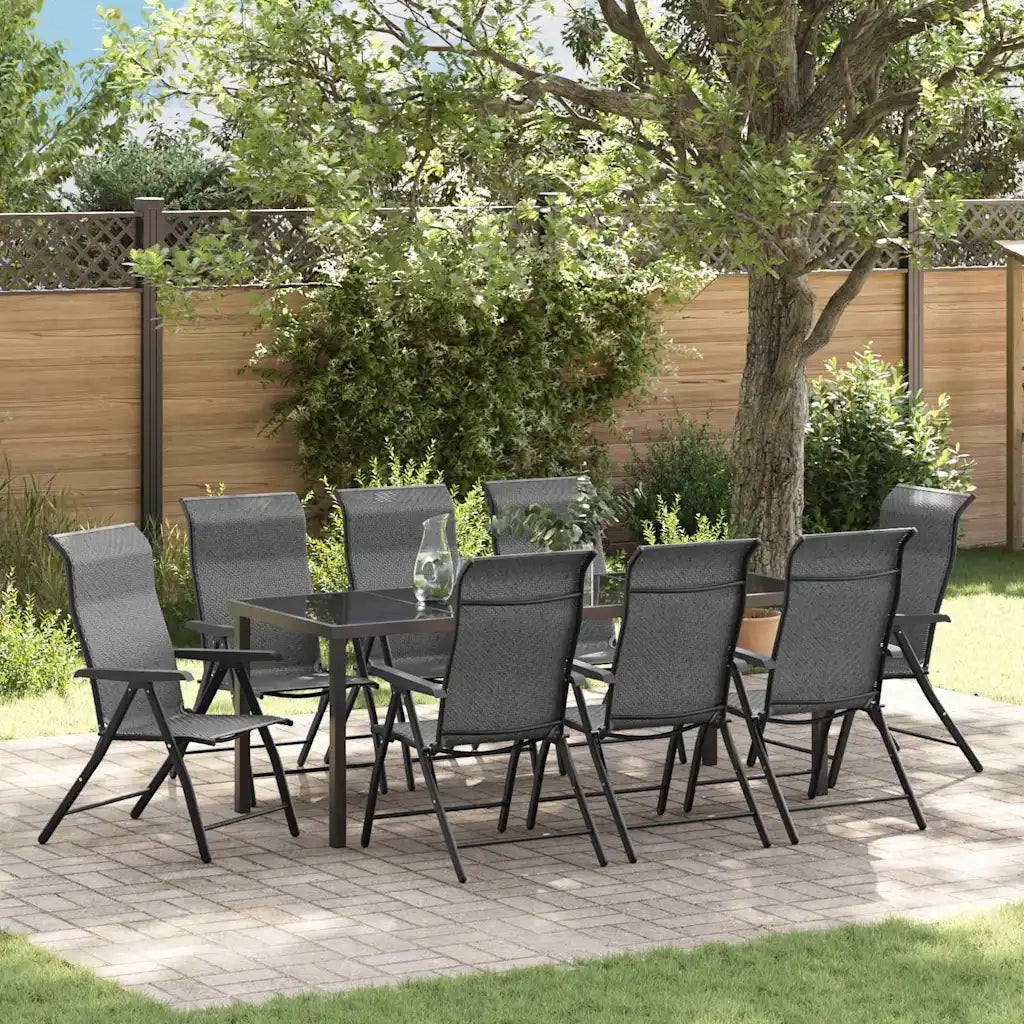 Set da Pranzo per Giardino 9 pcs Grigio 3379281