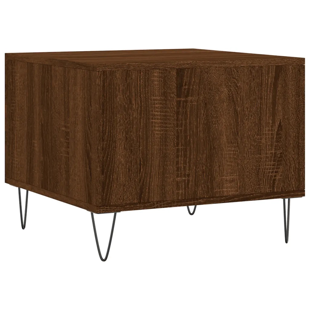 Tavolini Salotto 2 pz Rovere Marrone 50x50x40 Legno Multistrato 829395