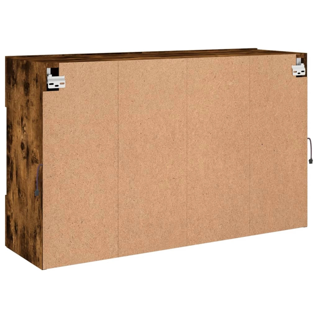 Mobile TV multimediale mensola TV credenza mobile TV sala da pranzo soggiorno parete attrezzata per camera da letto con luci LED rovere affumicato 98,5 x 30 x 60,5 cm marrone 02_0027998