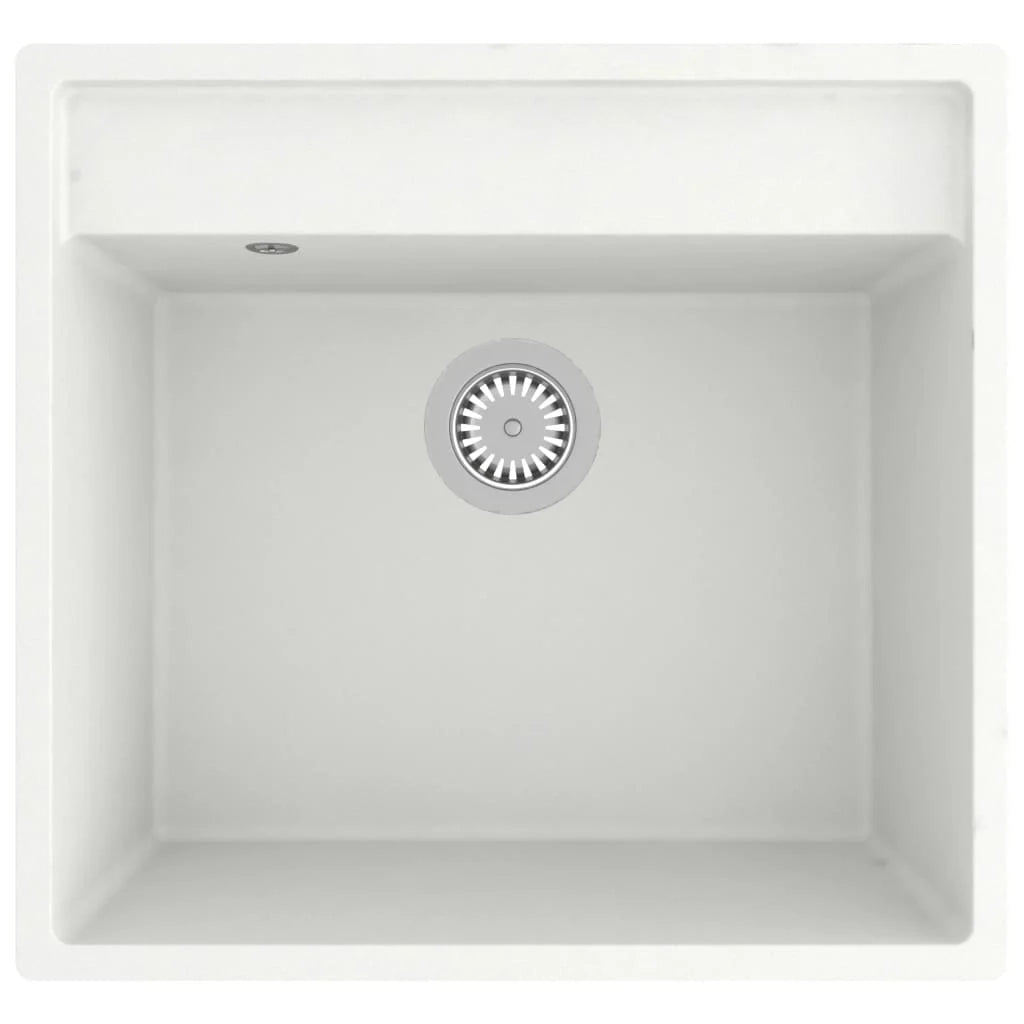 Lavello da cucina con foro troppo pieno 53 x 50 cm granito bianco 02_0002384