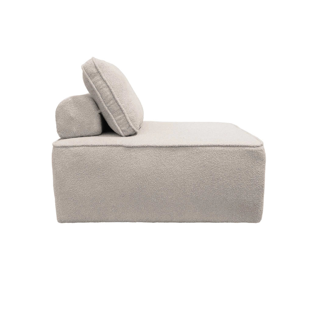 Modulo per divano modulare in tessuto bouclé, 1 posto, beige