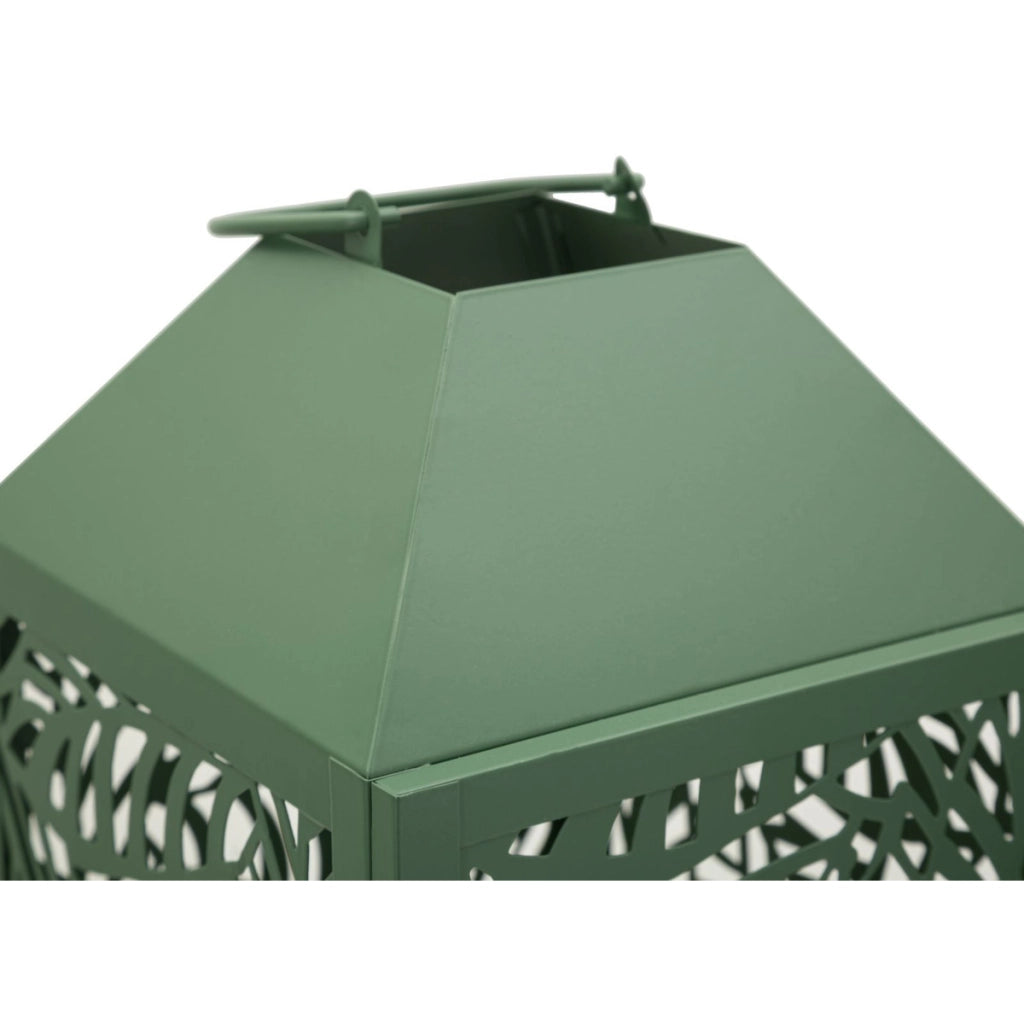 Set di due lanterne Carving in metallo con intagli a foglia