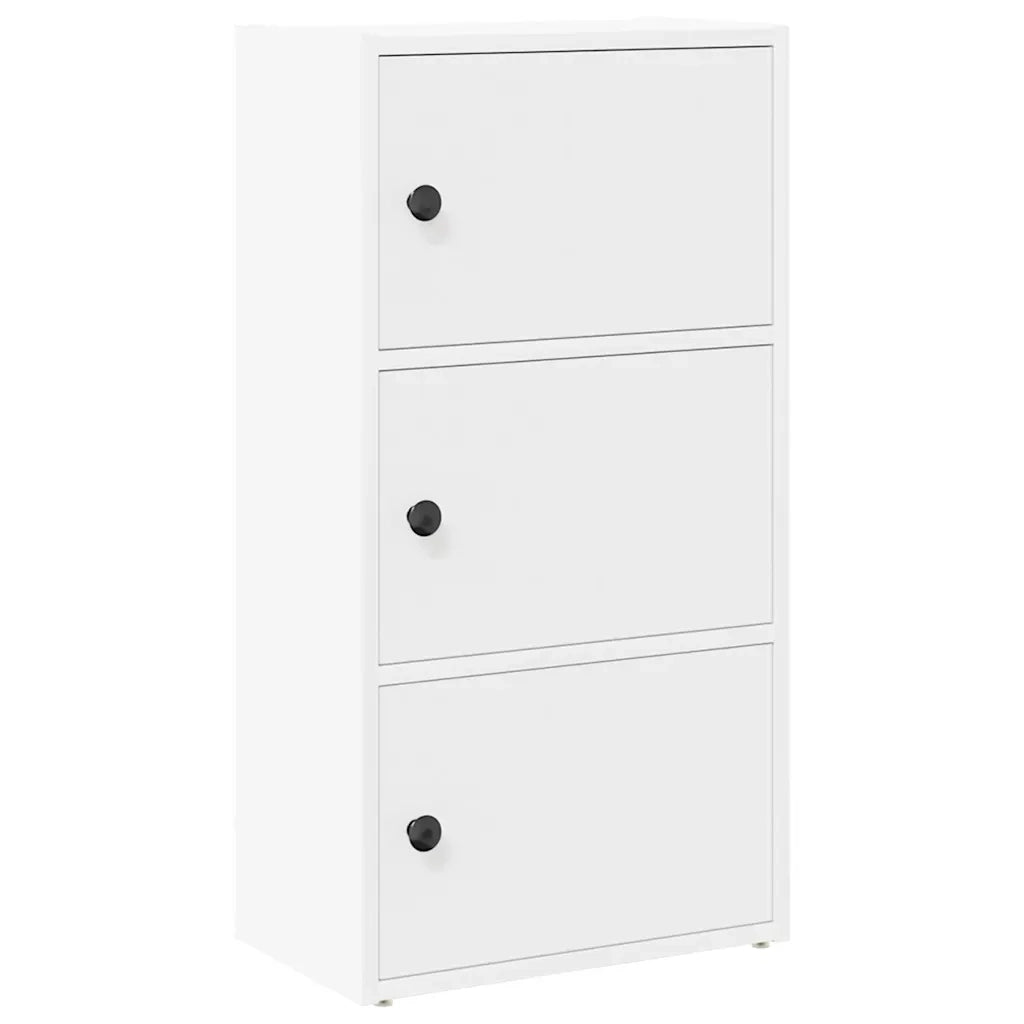 Libreria-Scaffale per Libri-Mobile di Stoccaggio Bianca 40x24x77 cm in Legno Multistrato