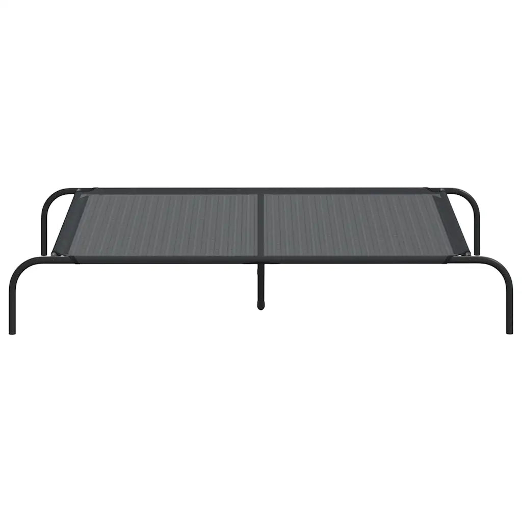 Cuccia per Cani Rialzata Nera 130x80x20 cm Textilene e Acciaio 42000836
