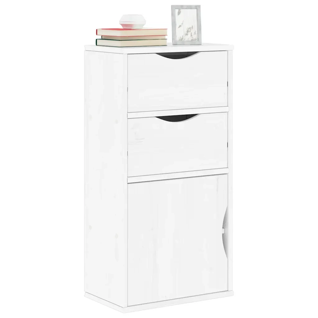 Armadietto Laterale con Cassetti ODDA Bianco 40x24x79 cm 4103598