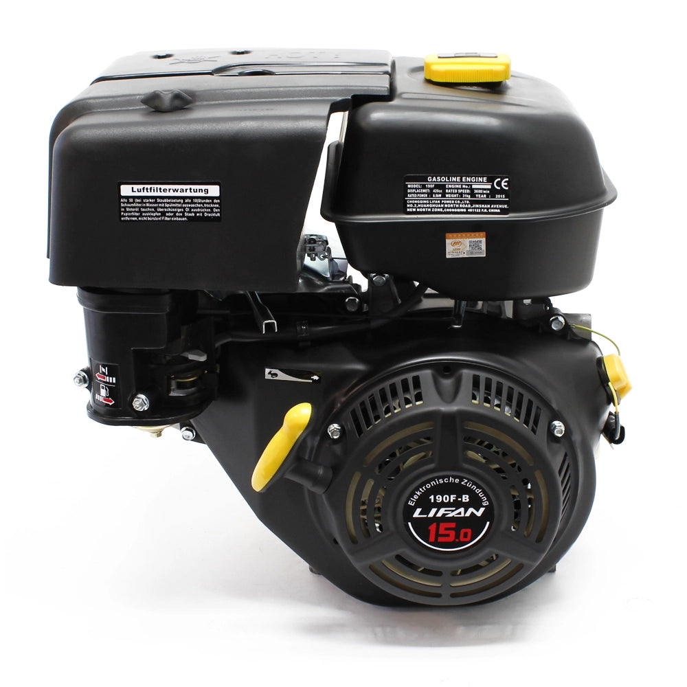 LIFAN 190 Motore a benzina a 4 tempi 10kW (15 CV) 25mm OHV raffreddato ad aria 1 cilindro, avviamento a strappo