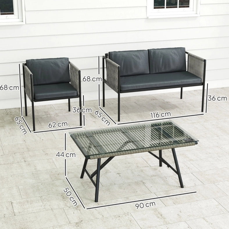 Sonneninsel 4 pezzi con tetto estraibile; effetto rattan; crema bianco