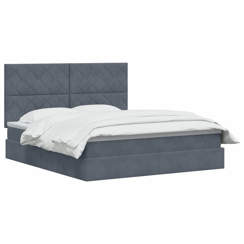 Letto con contenitore e materasso Grigio Scuro 140 x 190 cm 3459748