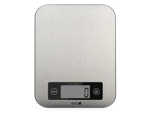 Kaufgut 033381 Bilancia da Cucina Digitale Inox 10Kg-1gr Eva