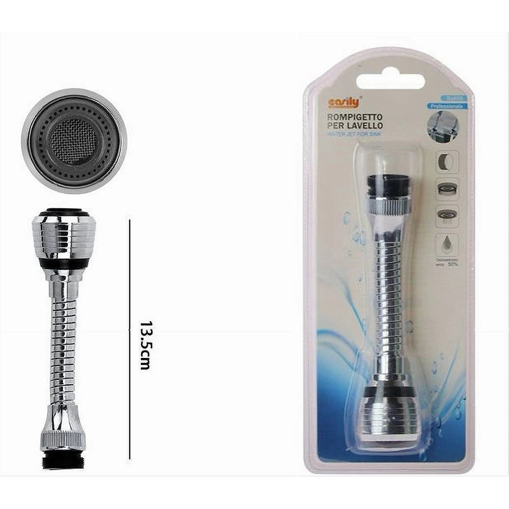 Trade Shop - Rompigetto Aeratore Universale Flessibile Risparmio Idrico Rubinetto Cucina 69254 -