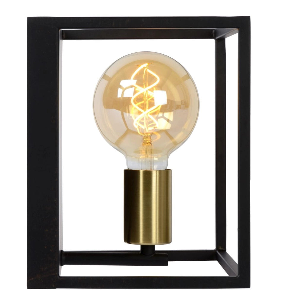 Applique Lucide Ruben in metallo nero/oro E27 40W IP20 22cm