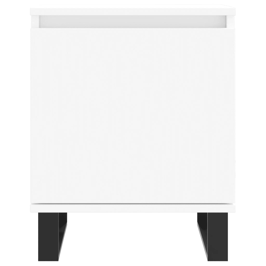 Set di 2 Comodini | Armadio da Notte | Mobiletto da notte Bianchi 40x30x50 cm in Legno Multistrato