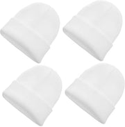 Set di 4 calze da donna caldi e semplici cappelli di lana, comodi e caldi, adatti per viaggi invernali e uso quotidiano, bianchi