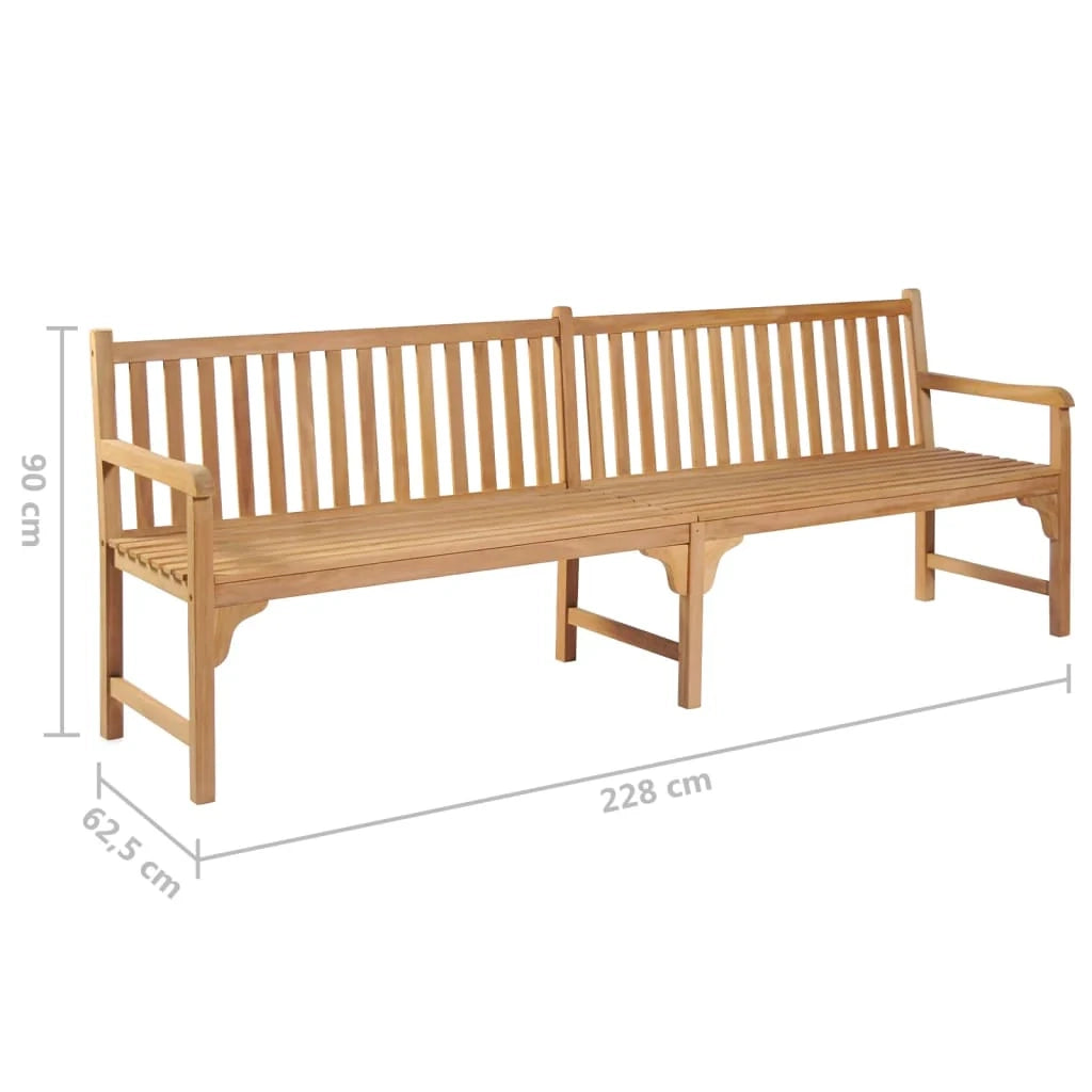 Panca da giardino mobili da esterno per patio terrazza 228 x 62,5 x 90 cm legno massello di teak 02_0011303