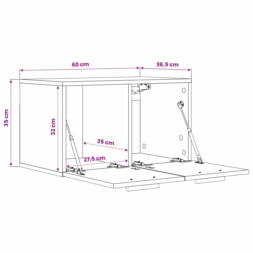 Armadietto a muro Legno antico 60 x 36,5 x 35 cm 8009801