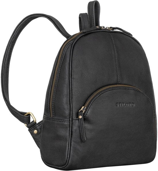 Borsa da Città in Pelle Vera, Piccola, Vintage, Antifurto, Nero