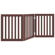 Cancelletto di sicurezza pieghevole per cani a 3 pannelli 150 cm legno di pioppo marrone 02_0023065