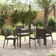 Set da Pranzo per Giardino 5 pcs Marrone e Nero Rattan in PE 3379060