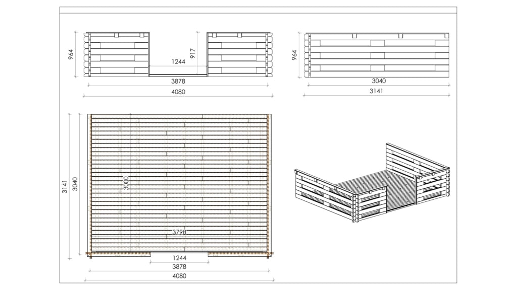 Veranda - 12 m2 - 4m x 3m - colore: naturale - DOM548 - ALTANKA
