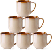 Set di bicchieri in ceramica per 6 persone, resistente a lavastoviglie, forno a microonde e abrasione, con glaze reattiva. Set di tazze e cappuccino elegante per il tè e il caffè.