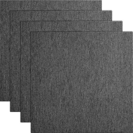 Tegoli da pavimento 50x50 - schiacciare e applicare facilmente il tappeto morbido - da camera da letto a soggiorno - interni esterni - 20 pezzi grigio scuro