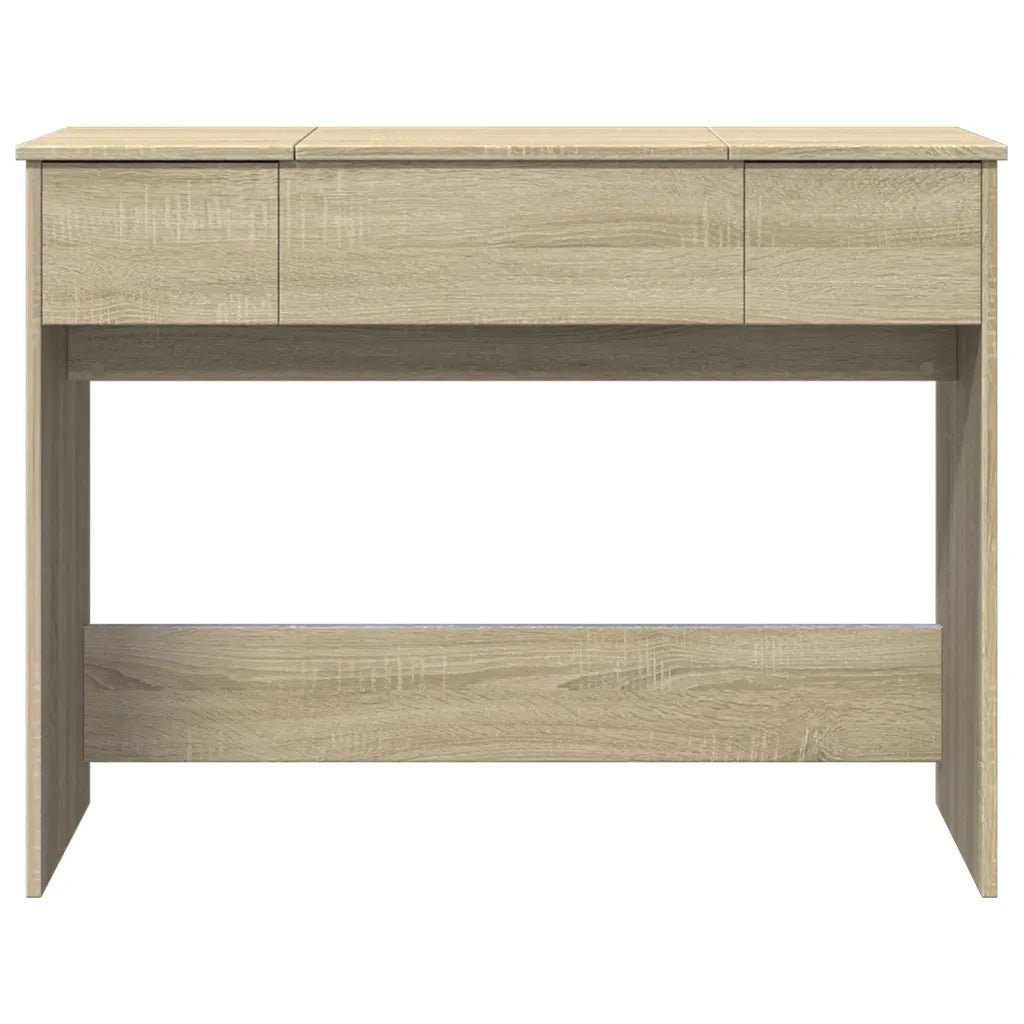 Toeletta | Tavolo da Trucco con Specchio Rovere Sonoma 100x45x76 cm