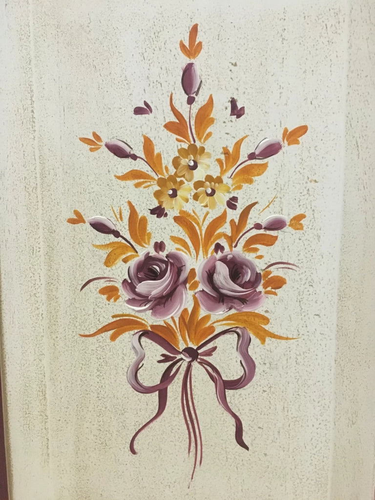 Cristalliera napoletana arte povera bianco invecchiato con decori  l.150 p.43 h.208 - Mobili 2G