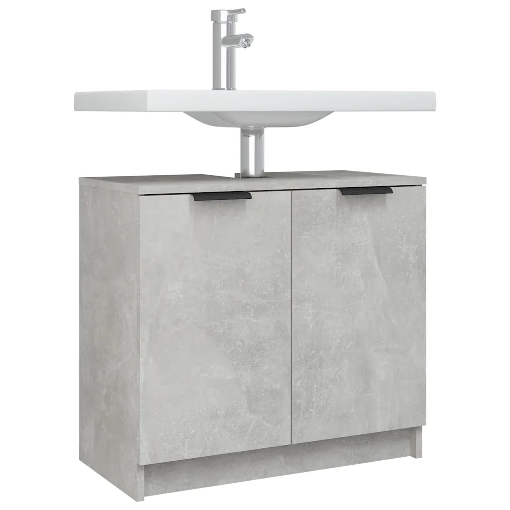 Mobile Bagno Grigio Cemento 64,5x33,5x59cm in Legno Multistrato 811308
