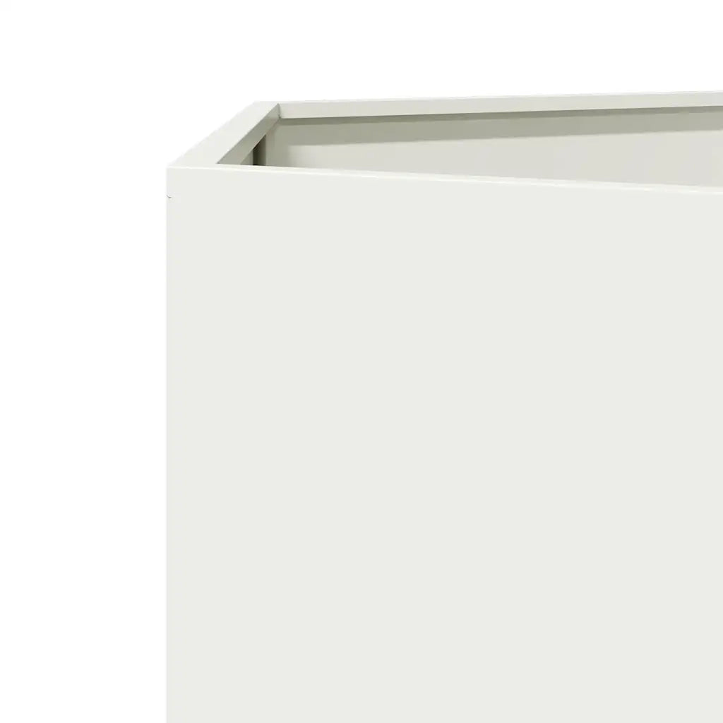 2 pz Fioriere | Cassetta per fiori | Vaso da Giardino Esagono Bianco 46x40x45 cm Acciaio