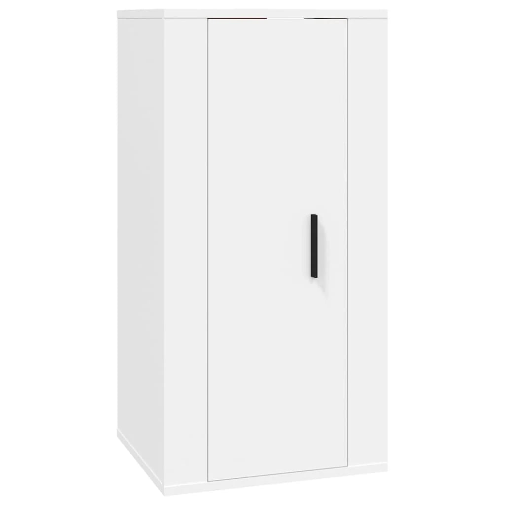 Set di mobili da 3 pezzi tra cui armadio credenza mobile TV televisore per soggiorno camera da letto salotto legno ingegnerizzato bianco 02_0024477