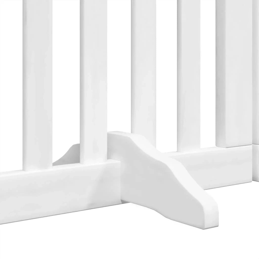 Cancelletto di sicurezza per animali domestici porta pieghevole 15 pannelli legno di pioppo bianco 02_0023201