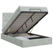 Letto ottomano con materasso Grigio Chiaro 120 x 190 cm Velluto 3457635
