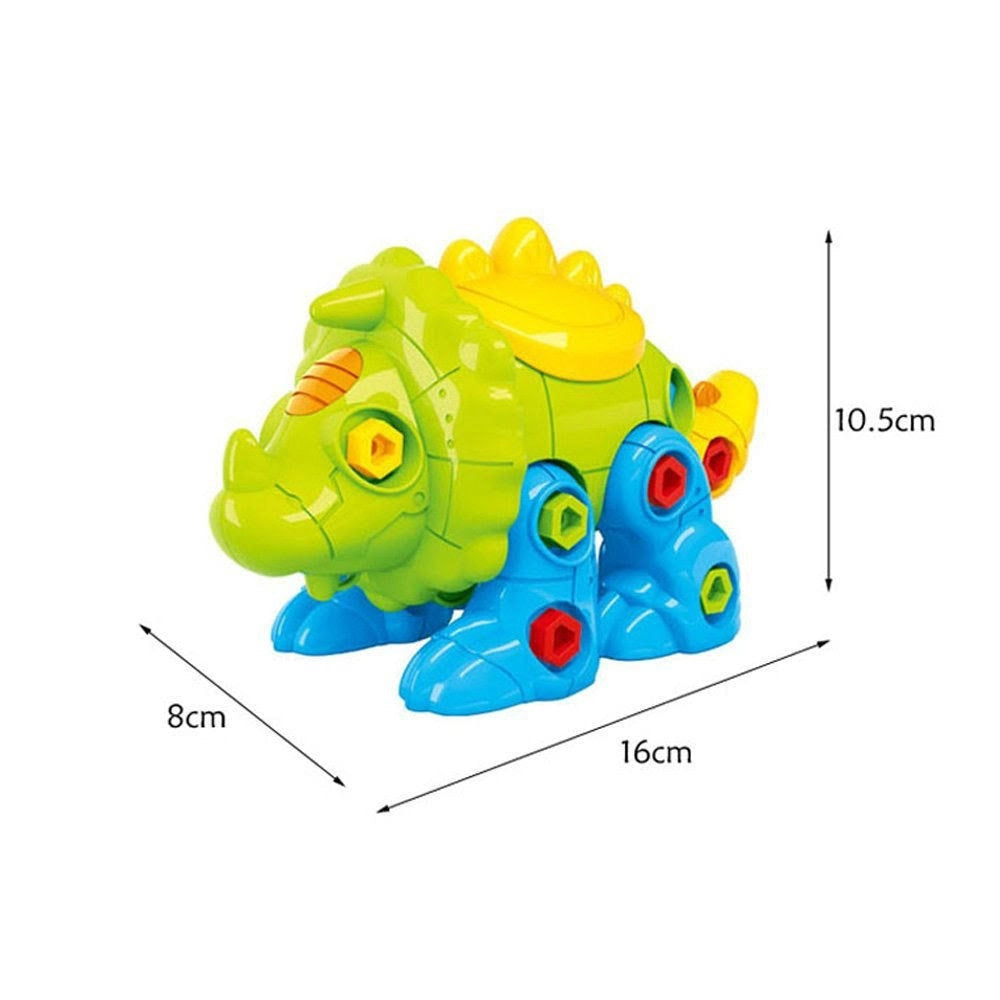 Trade Shop - Dinosauro Triceratopo Smonta E Rimonta Con N.2 Attrezzi Gioco Educativo Bambini -