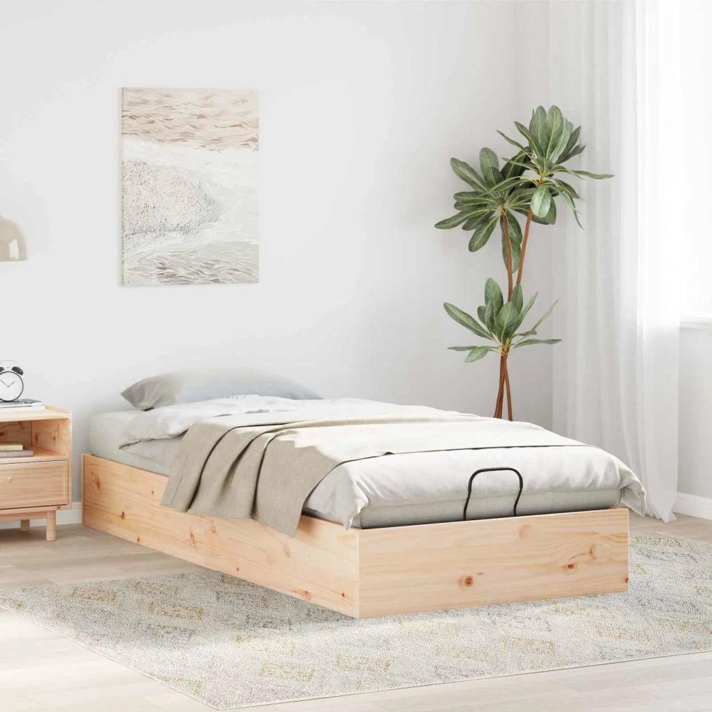 Telaio del Letto Ottomano con Ripostiglio Naturale 90 x 190 cm 3418762