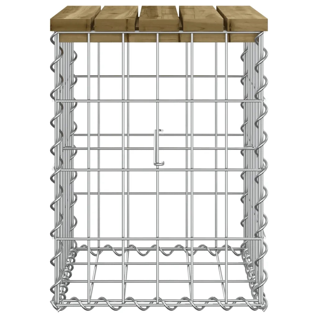 Panca da Giardino Design Gabbione 33x31x42 cm Pino Impregnato 834328