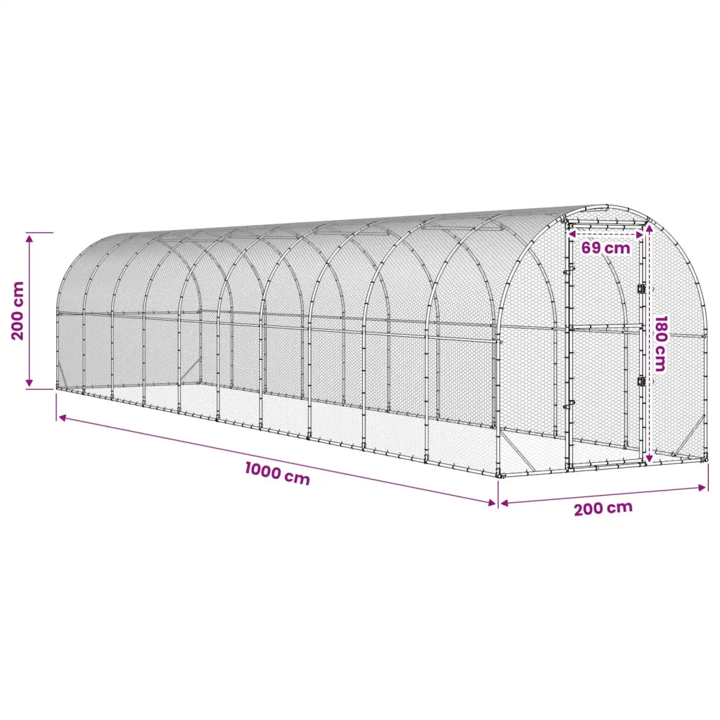 Pollaio Argento 1000 x 200 x 200 cm Acciaio zincato 3434679