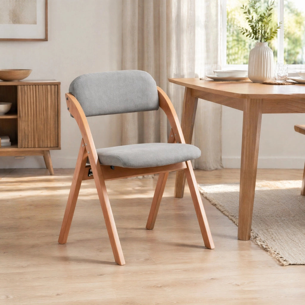 SEDIE PIEGHEVOLI IMBOTTITE Set da 2 Legno Grigio