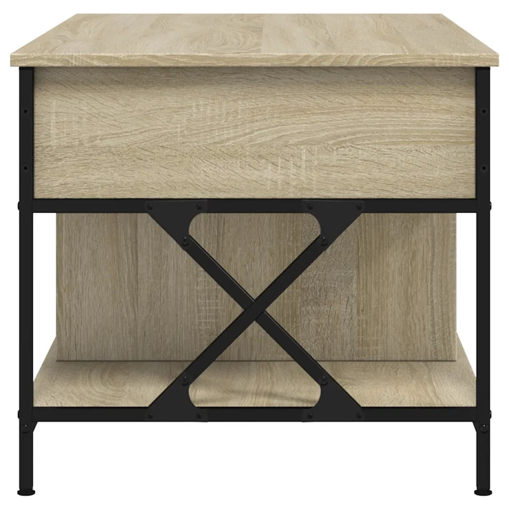 Tavolino Salotto-Tavolino da soggiorno-Tavolo Rovere Sonoma 100x55x50 cm Multistrato Metallo