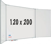 Pannello bianco a cinque facce RC10 profilo - Magnetico - Acciaio inox verniciato bianco - 120x200cm
