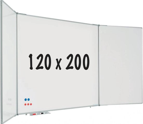 Pannello bianco a cinque facce RC10 profilo - Magnetico - Acciaio inox verniciato bianco - 120x200cm