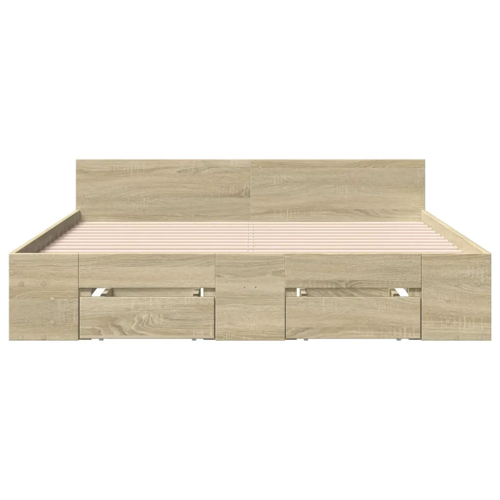 Giroletto Cassetti Rovere Sonoma 135x190 cm Legno Multistrato