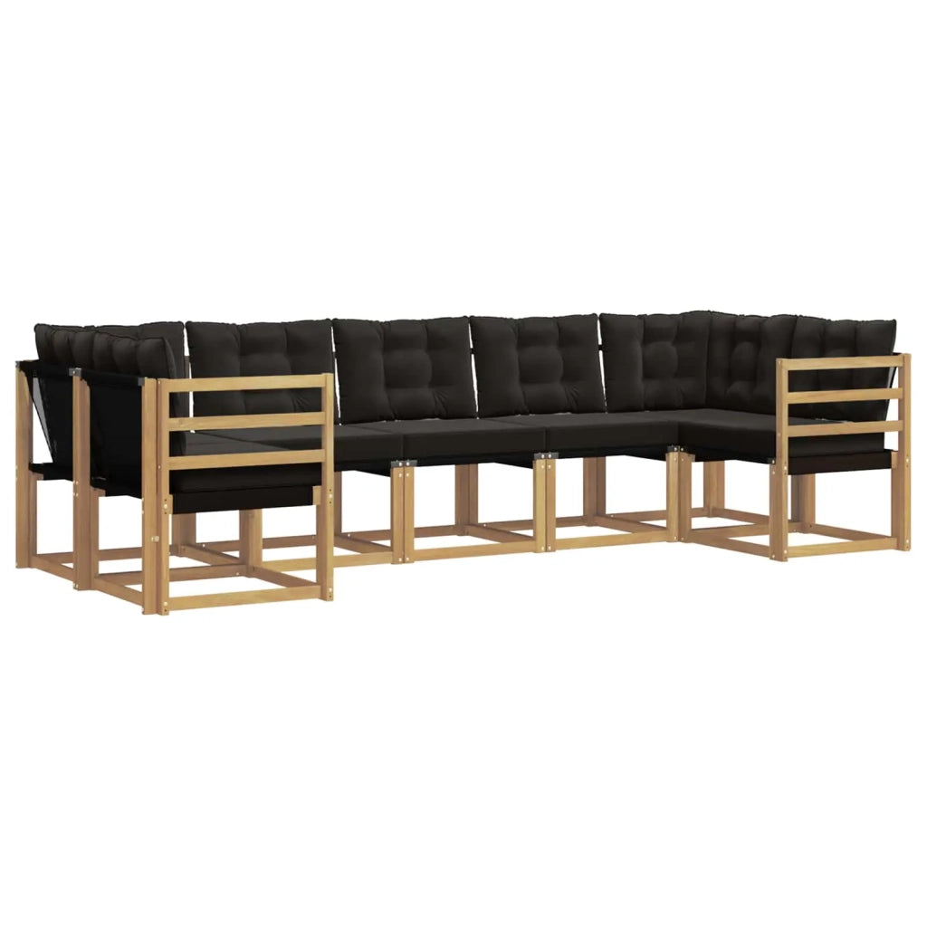 Set di divani da esterno 7 pz Bianco e Nero 3389826