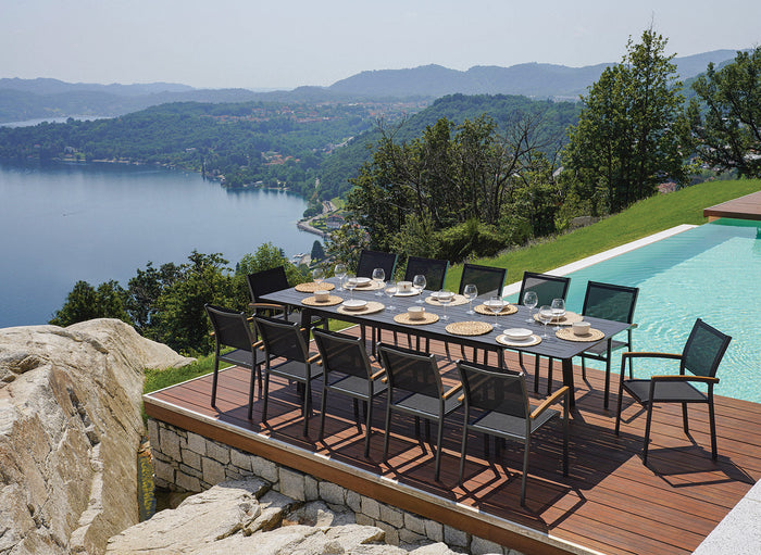 Tavolo Allungabile da Giardino 200/300x102x75 cm Porto Ercole in Alluminio Antracite