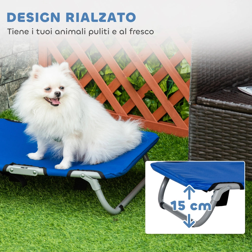 Brandina per Cani Pieghevole Rialzata ¨C zephmum ¨C Blu 59x46x15 cm